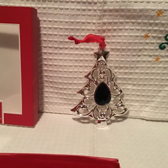 NWT Lenox Gemmed Tree Ornament - silver plated - Picture 3 of 5